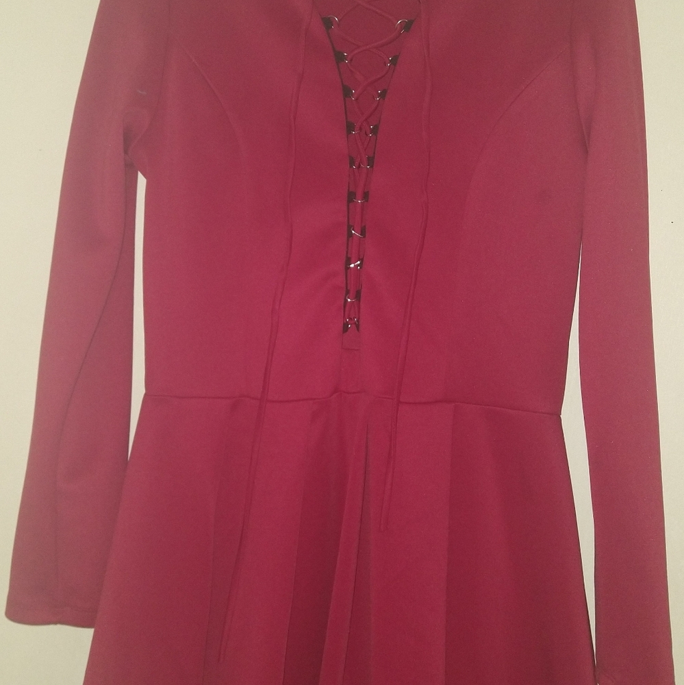 Women's plus size red skater dress